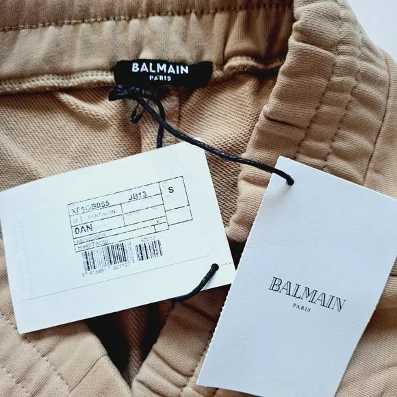 NEW BALMAIN Cargo Sweatpants Tan Sand Color Size S